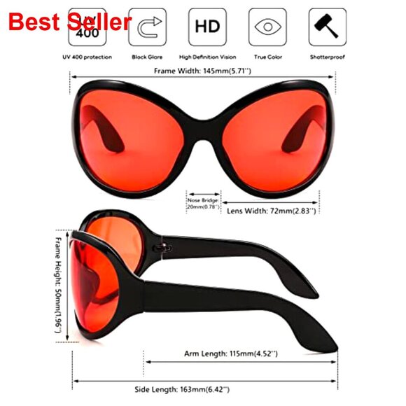 Oversized Oval Wrap Sunglasses UV400 Protection Polarized Plastic Frame main image 4